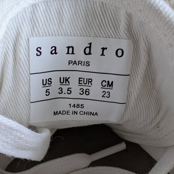 Sandro Paris Flame Suede Sneakers | EU 36 / US 5.5 | Beige & Red | NWT - Picture 7 of 9